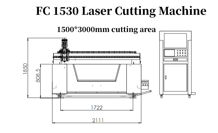 Chiny Maszyna do cięcia laserem z metalu przemysłowego 1kw 2kw